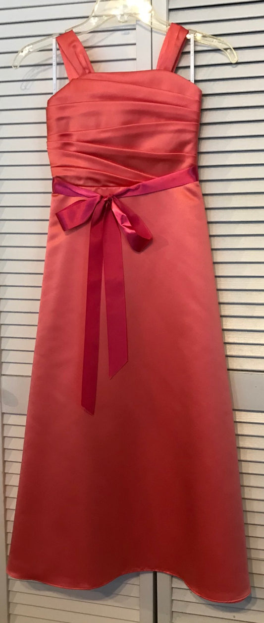Watters &Watters Women Satin Coral Tucking Bodice Sleeveless Full-Length Size 6X image 0