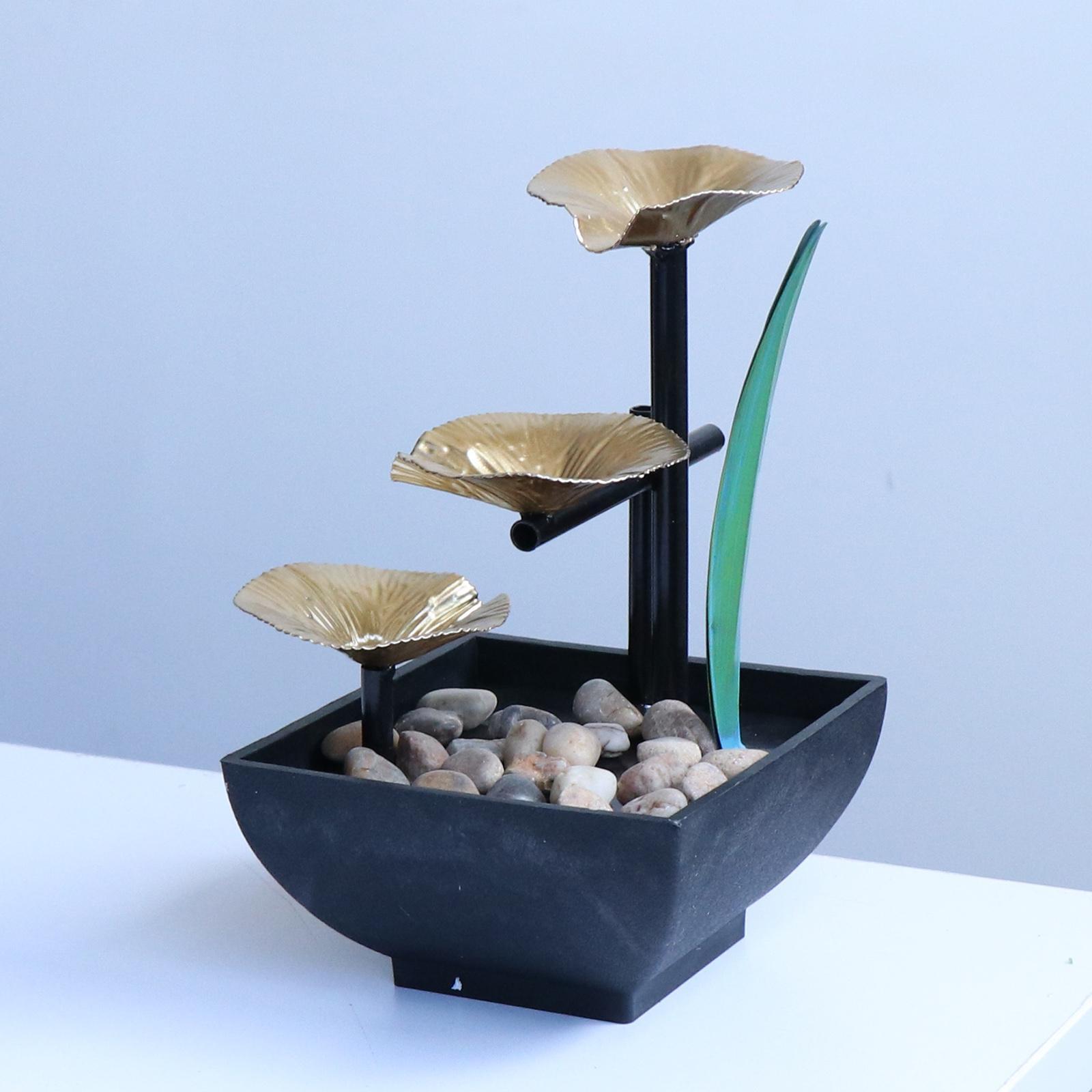 Relaxation Tabletop Water Fountain Indoor Garden Zen Desktop Waterfall Decor image 5