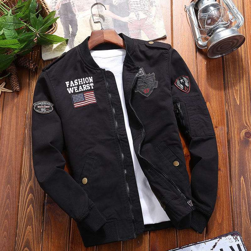 Outdoor Aviator Bomber Jacket Men's high quality Vintage Embroidered Windbreake image 4