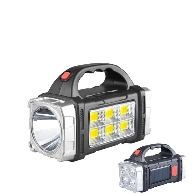 Portable Powerful USB Rechargeable Flashlight Solar LED Light With COB Work Lig image 1