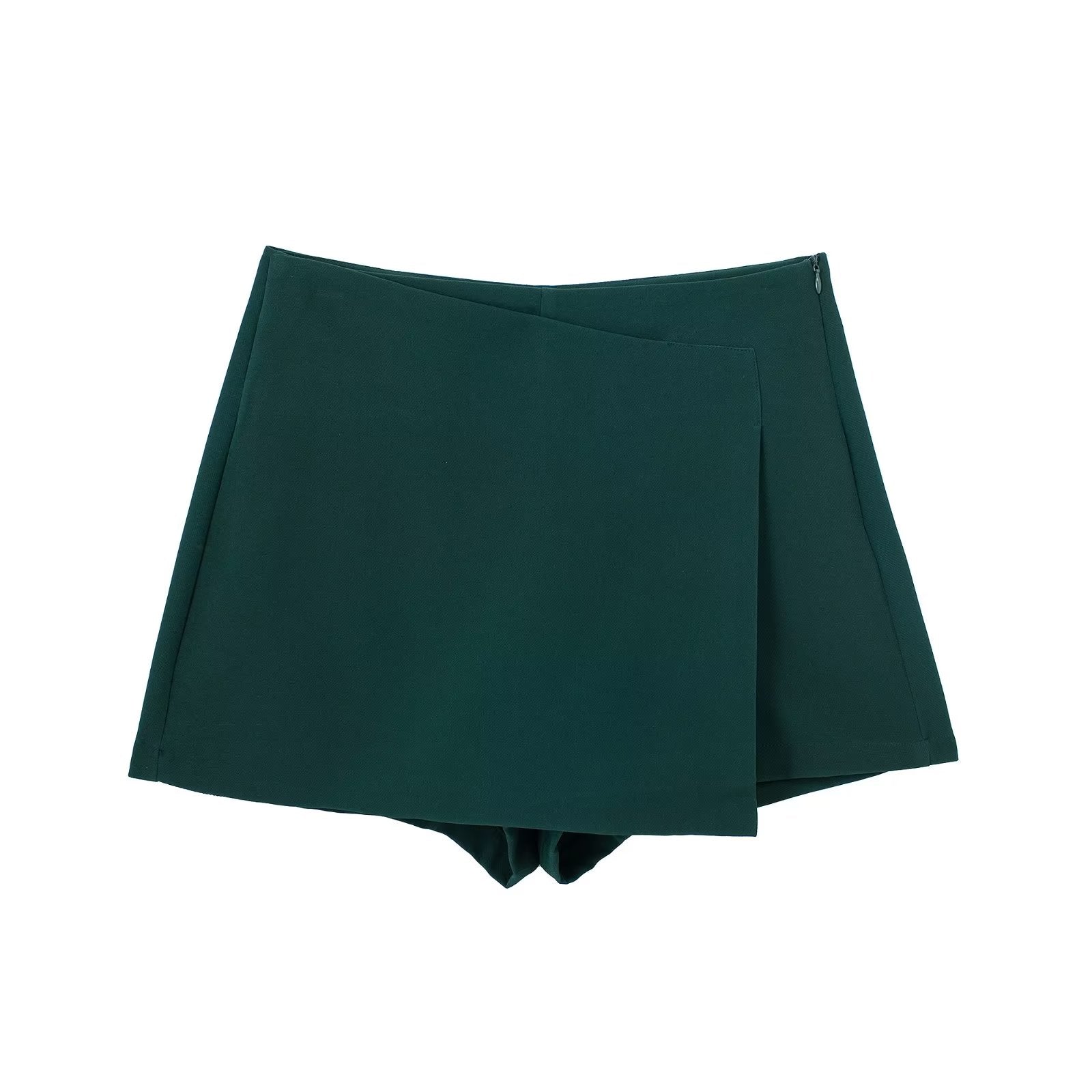 Willshela Women Fashion Solid Asymmetrical Side Zipper Skirts Shorts Vintage Hi image 7