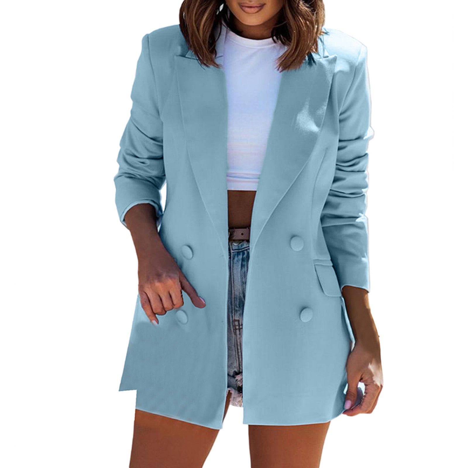 2023 Blazers Women Minimalist Solid Outwear Elegant Office Ladies Loose Work Su image 0