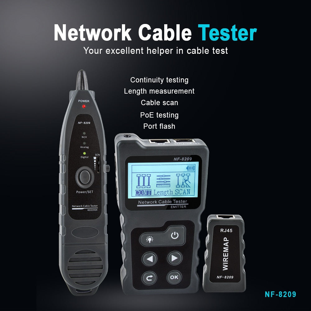 NOYAFA NF-8209 Cable Tracker Lan Display Measure Tester Network Tools LCD Displ image 1
