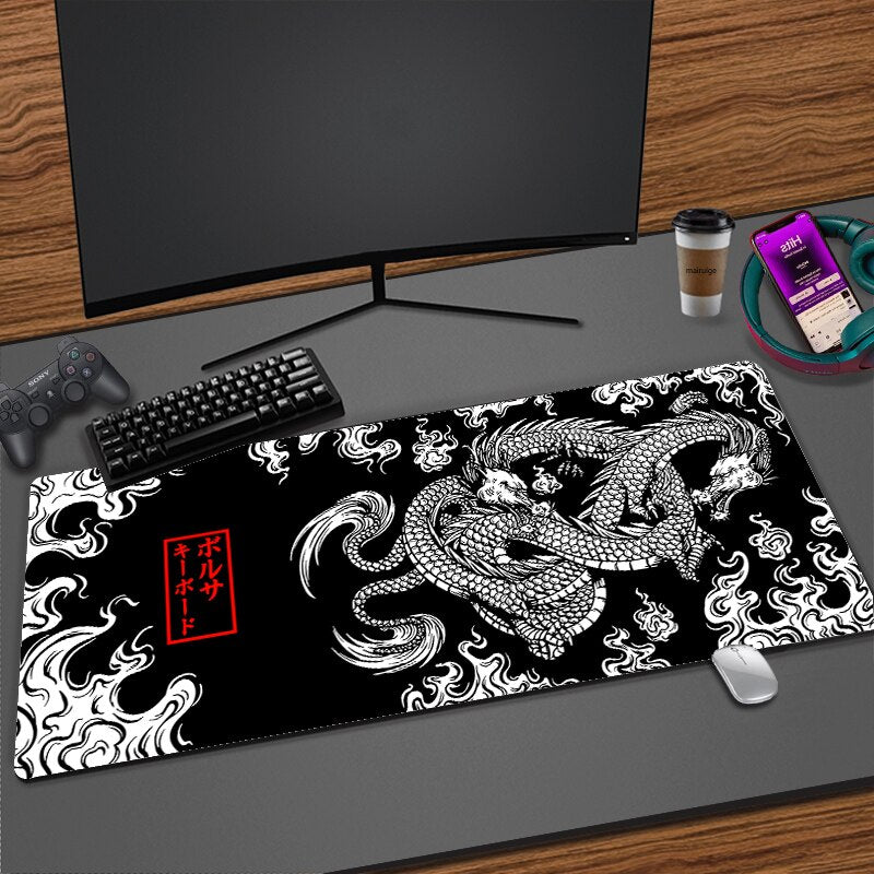 Japanese Dragon Large Gaming Mousepad XXL Keyboard Gamer Mouse Pad on The Table image 5