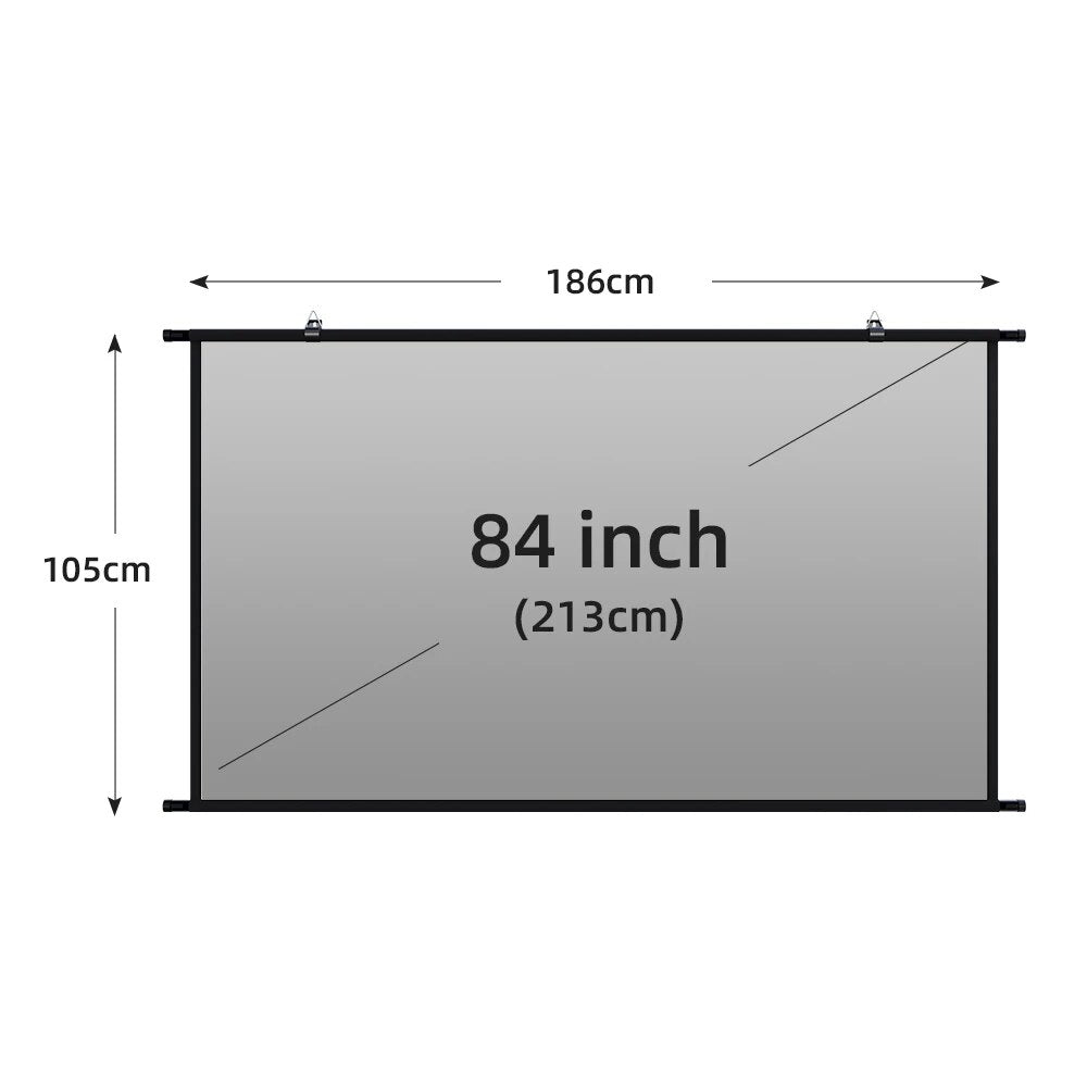 VEIDADZ Projector Screen Wall Mounted Grey Anti-Light Resistant Reflective Fabr image 2
