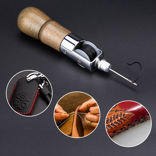 Leather Sewing Machine Manual DIY Luggage Wax Thread Needles Stitcher Leather image 0