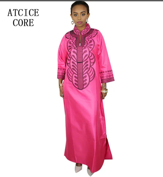 African dresses for women dashiki soft embroidery desing long dress without sca image 0
