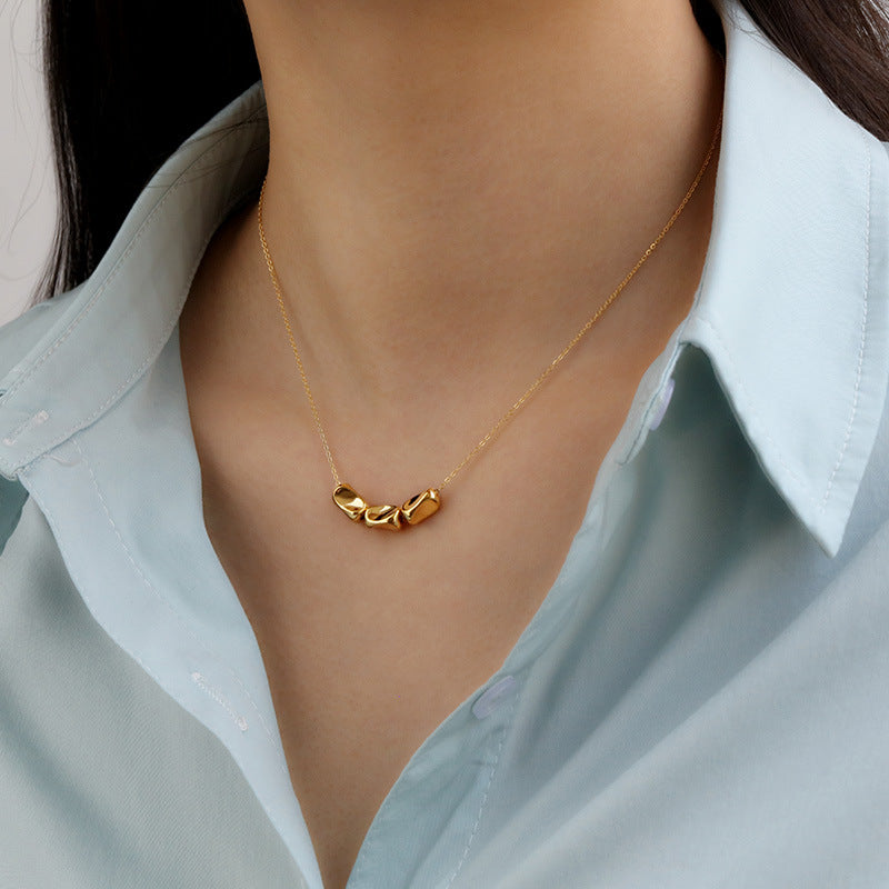 925 sterling silver necklace plated with K gold jewelry, popular light luxury s image 0