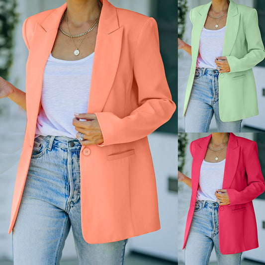 Autumn Pink Blazer Women Slim Elegant Blazers Jacket Women's Buttons Double Bre image 0
