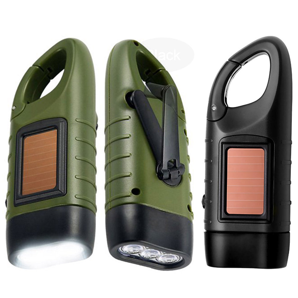 Hand Crank Solar Powered Flashlight, Emergency Rechargeable LED Flashlight, Sur image 0