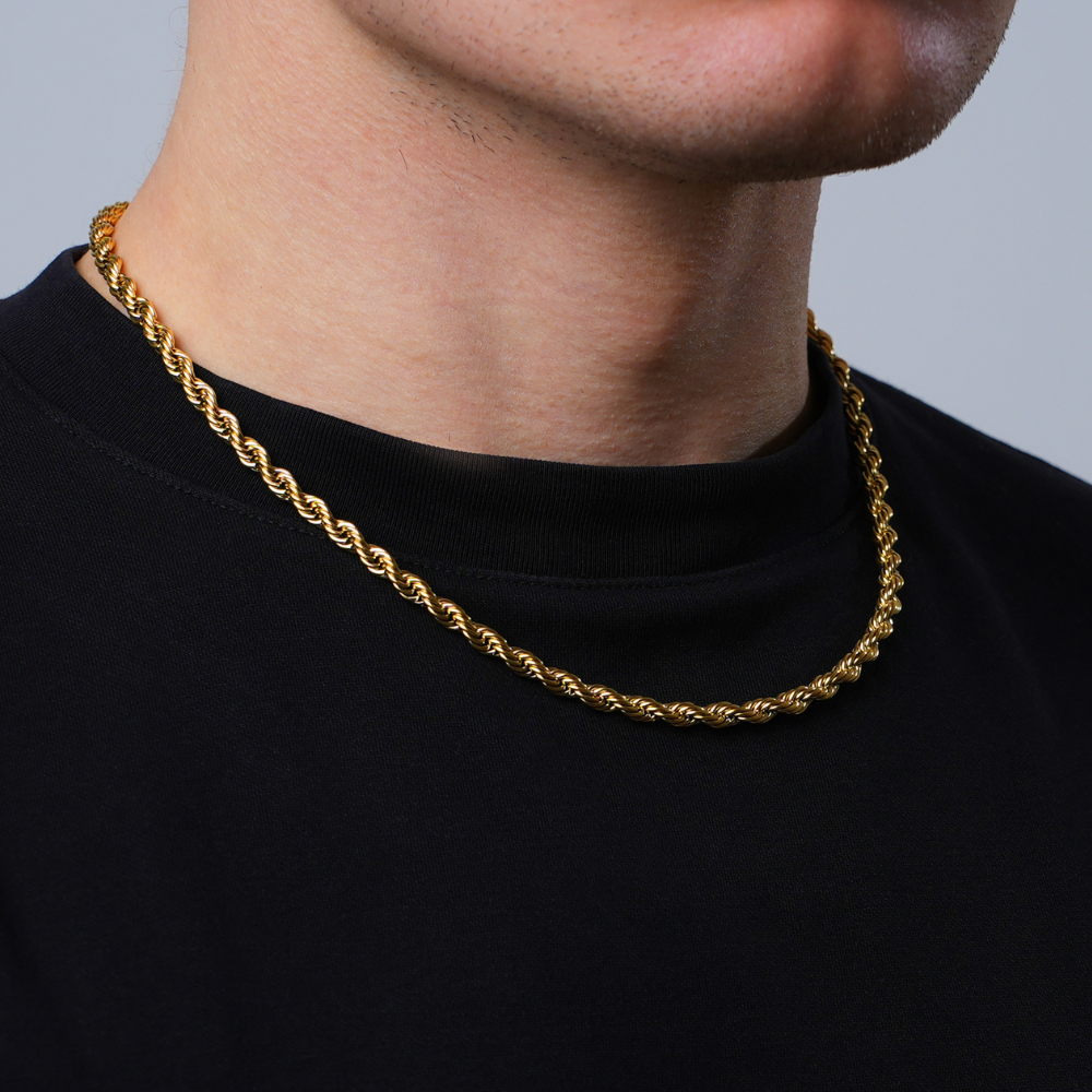2 3 5mm Gold Rope Chain for Men & Women 18k Real Gold Plated Diamond Cut Gold N image 9