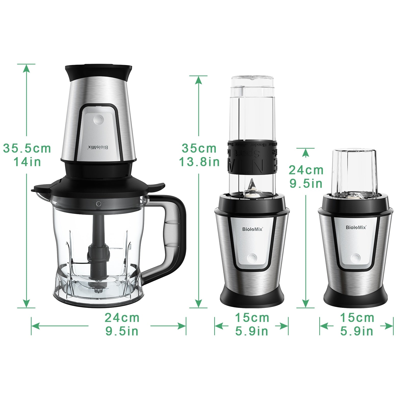 BioloMix 3-in-1 Multifunctional Food Processor 700W Portable Juicer Blender Per image 4
