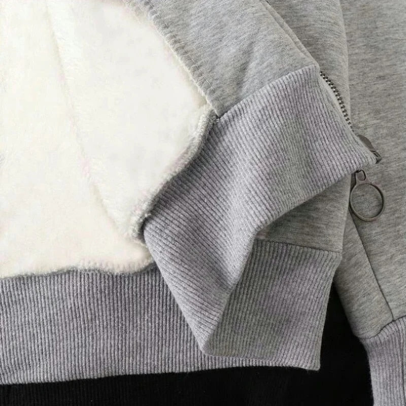 Ready Stock Women Coat Plush Jackets Solid Color Velvet Thick Warm Winter Hoodi image 6