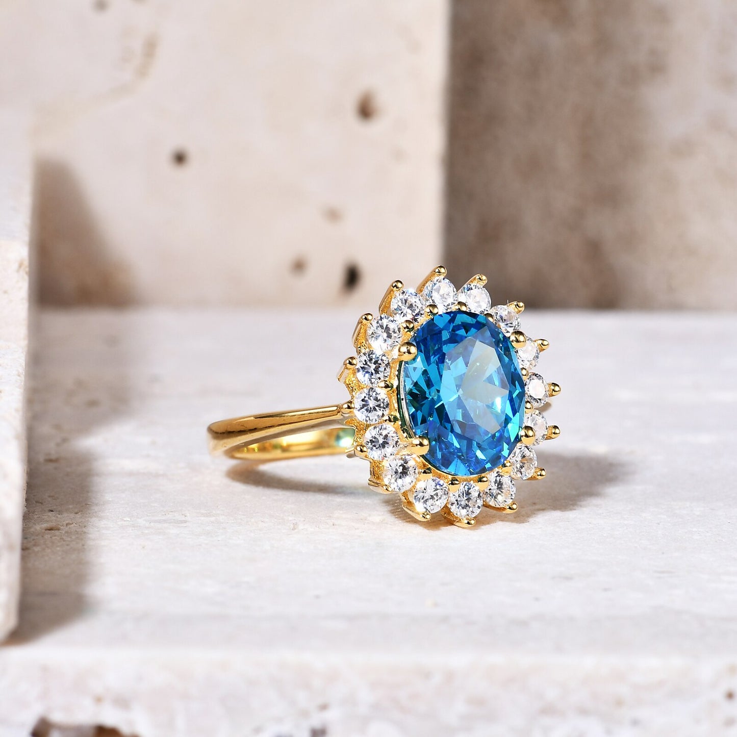 GEM'S BALLET Princess Diana Style 925 Sterling Silver Gold Filled Ring Colorful image 8