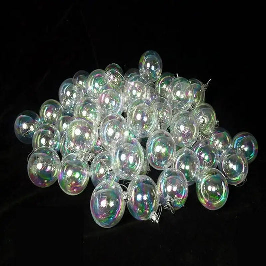Clear Iridescent Shatterproof Christmas  Ornaments 2.5 Bells Brass bells Guizos image 0