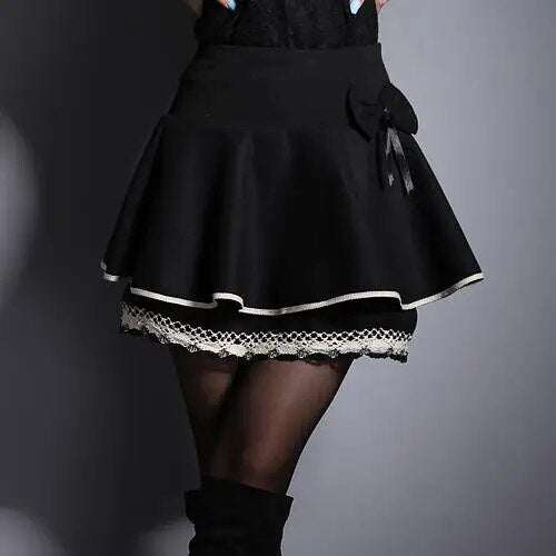 Zuolunouba Summer Slim Preppy Skirt Women Flower Bow Mini Tutu Style Elasticity image 5