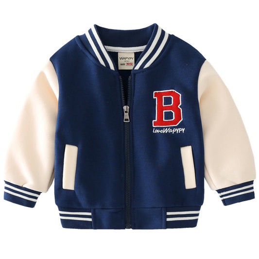 2024 Autumn Winter Boys Zipper Jacket Kids Fleece Outerwear Baby Embroidery Let image 0