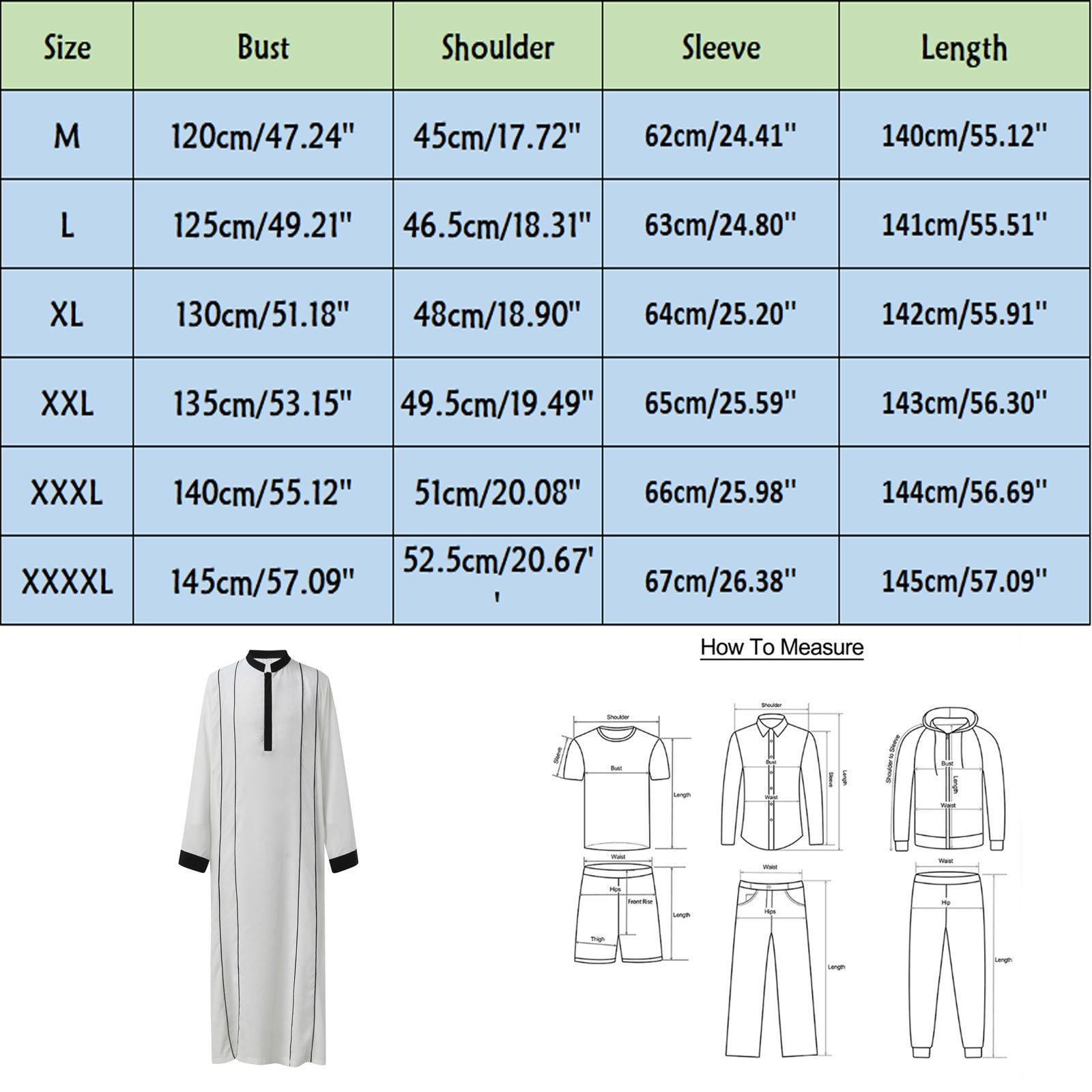 White Arabic Muslim Robe Men Jubba Thobe Long Sleeve Pakistan Islamic Abaya Kaf image 4