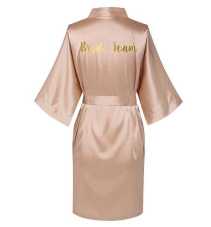 Rose Gold Satin Silk bride robe Wedding Robe Bridesmaid Bride Dressing Gown image 0