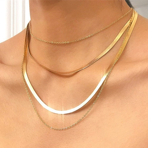 Bls-miracle Fashion Gold Color Heart-Shaped Necklace For Women Trendy Multi-Lay image 12