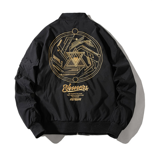 Pilot Jacket Men Hip Hop Jacket Emboidery Baseball Jacket Men Women Windbreaker image 0