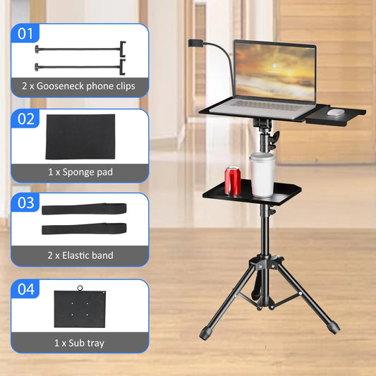 145cm Projector Tripod Stand Laptop Tripod Adjustable Height 23 to 63" Standing image 0