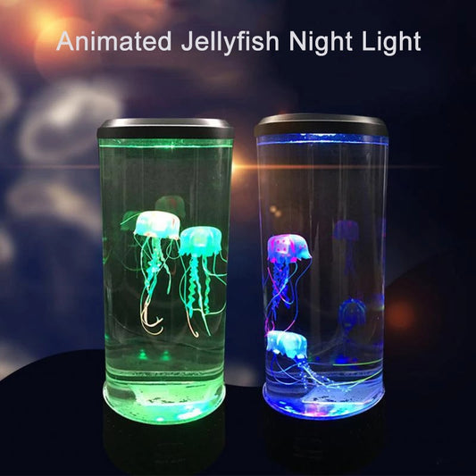 5 Colors Fancy LED Jellyfish Lamp Aquarium Lampka Nocna USB Table Night Light C image 0