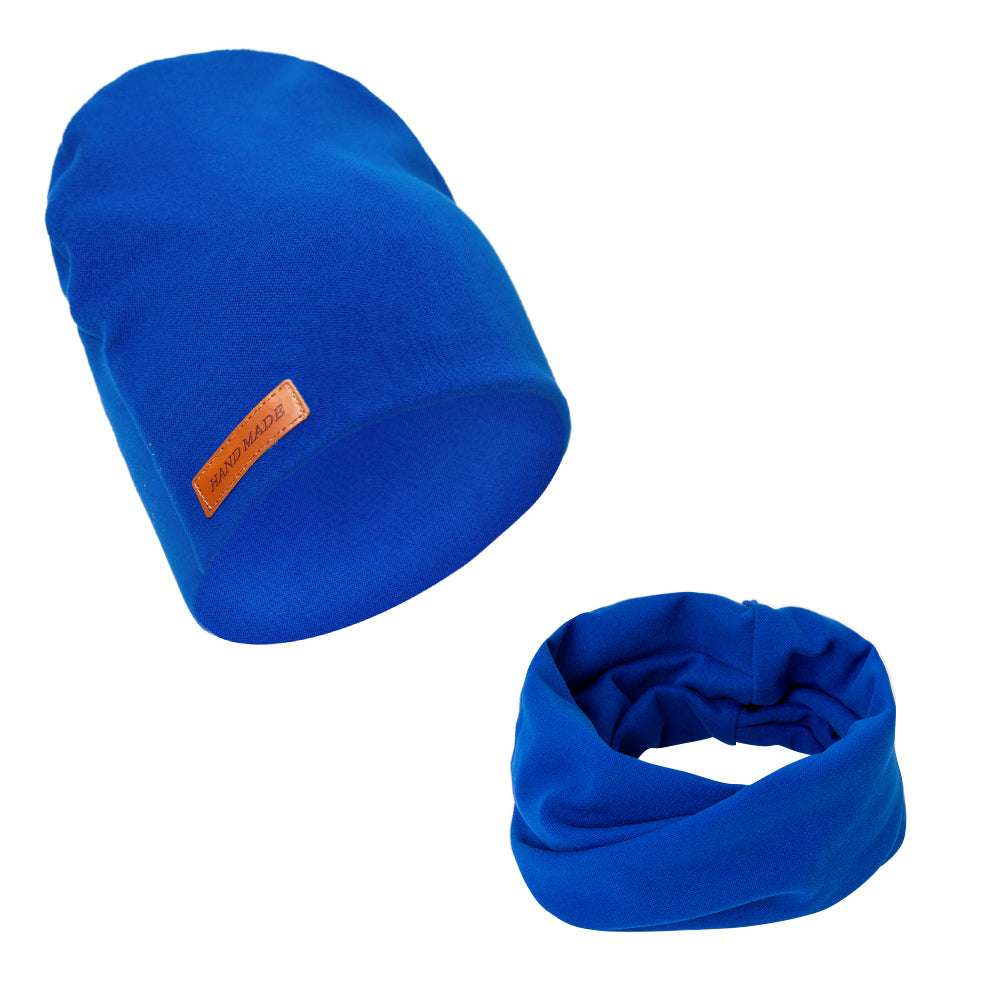 2Pcs/Lot Faux Cashmere Baby Turban Hats Scarf Set Newborn Kids Leather Stick Wi image 2