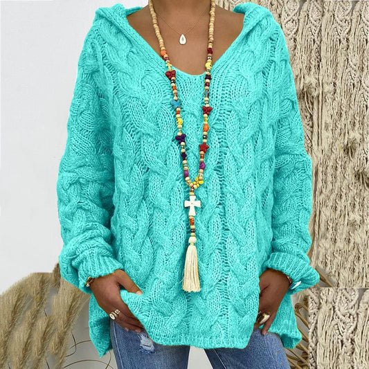 Jocoo Jolee Women Autumn Twist Knitted Sweater Casual Solid Hooded Pullovers Eu image 0