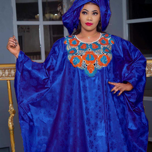 Original Bazin Riche Long Dresses For African Women Party Traditional Wedding F image 0