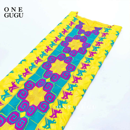 Yellow Embroidery African Basin Boubou For Women Wedding Traditional Bridesmaid image 0