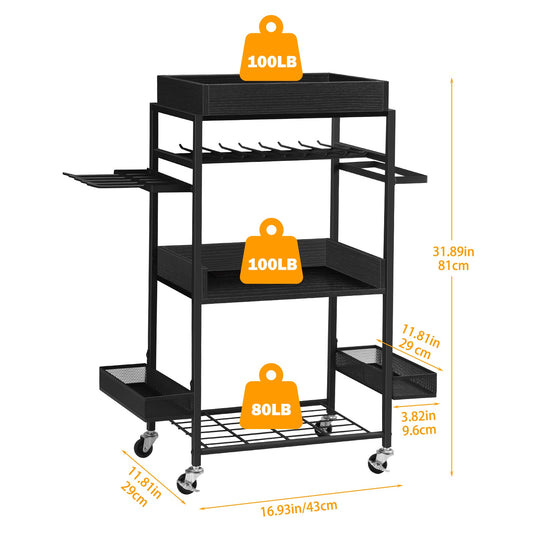 Power Tool Organizer Storage Cart with Charging Station, Garage Tool Box,Practi image 0