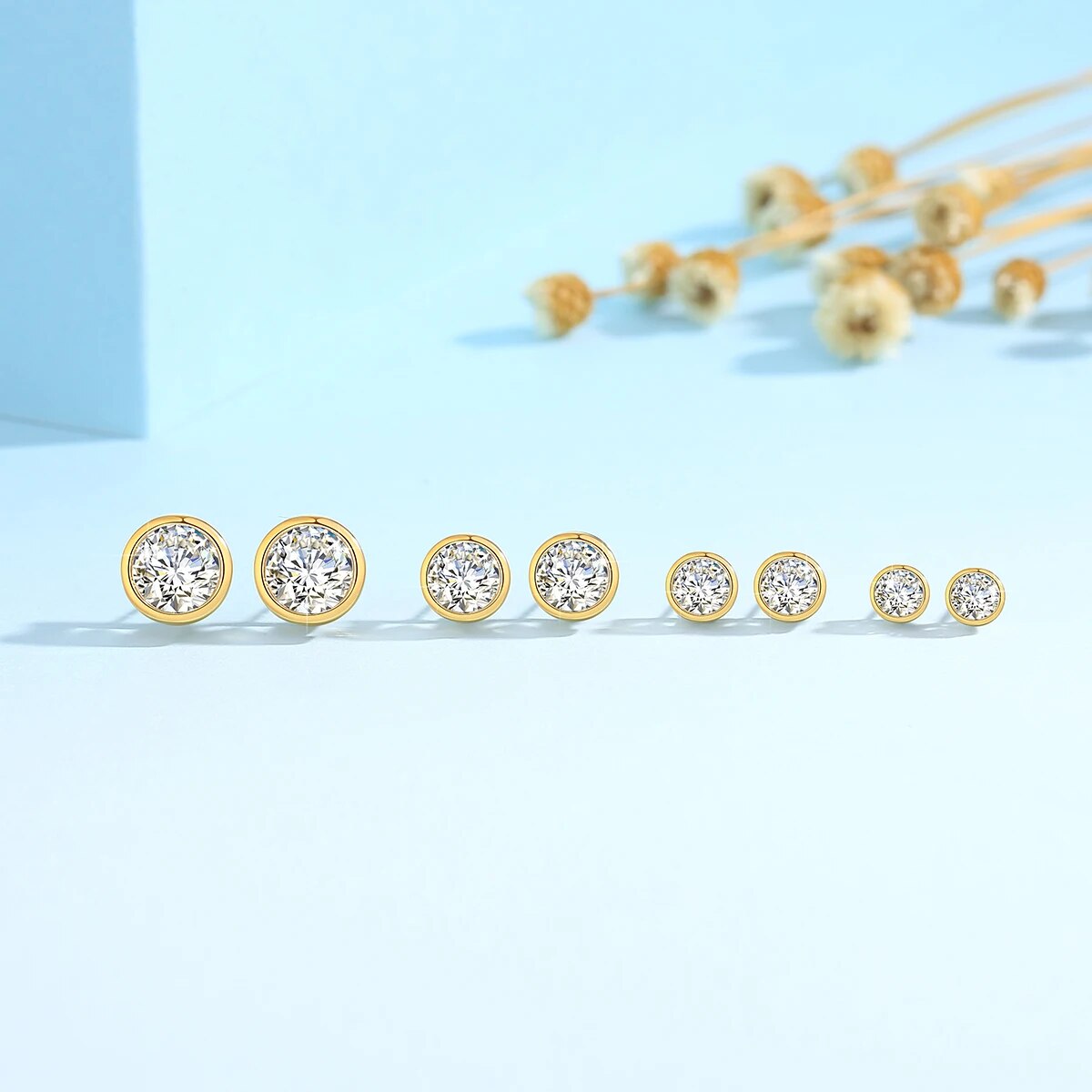 Szjinao Moissanite Earrings 18k Gold 100% Real With Certificate Luxury AU750 Je image 4
