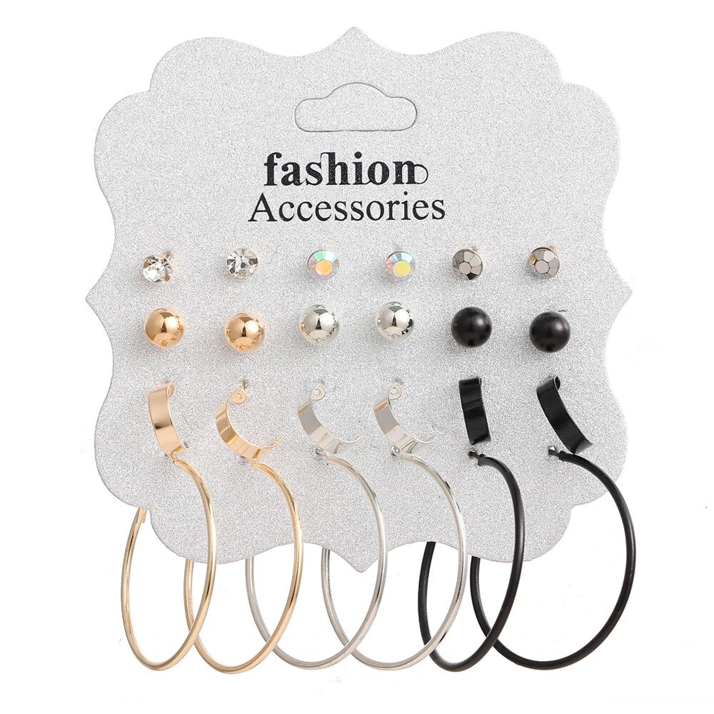 FNIO Statement Gold Color Big Bamboo Circle Hoop Earrings For Women Hip Hop Ear image 14