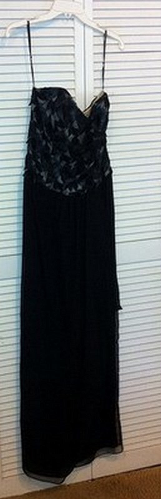 Victor Costa Women Dress Chiffon Black Pattern Bodice Size 8 image 0