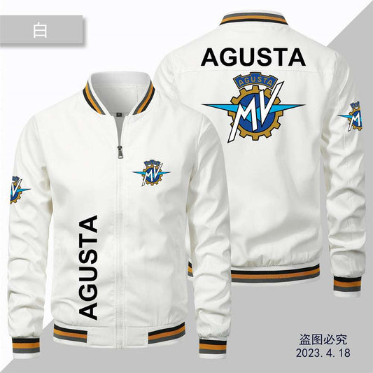 Hot New Men's Biker Jacket MV AGUSTA Printed Logo Jacket Men's Jacket Men's Wom image 0