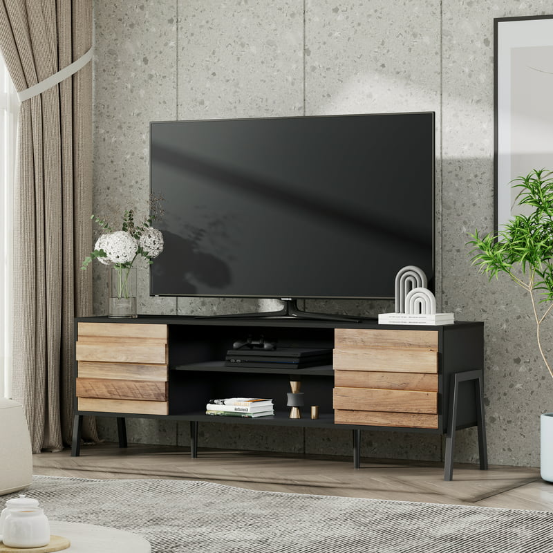 Stand for 65 inch TVs,  Wood  Cente Media Console Table for Living Room, 60 inc image 0
