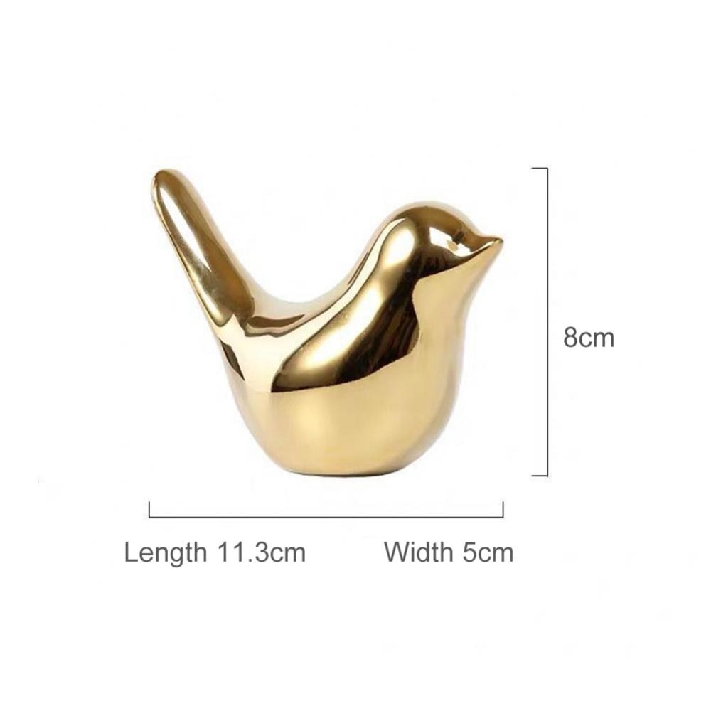 Bird Figurine 4 Sizes Nordic Ceramic Gold Animal Statue Modern Ceramic Bird Sta image 1