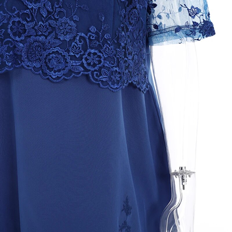 Rimiut Plus Size 5XL 4XL Women Summer Autumn Dress Elegant Lace Dress Female Bl image 6