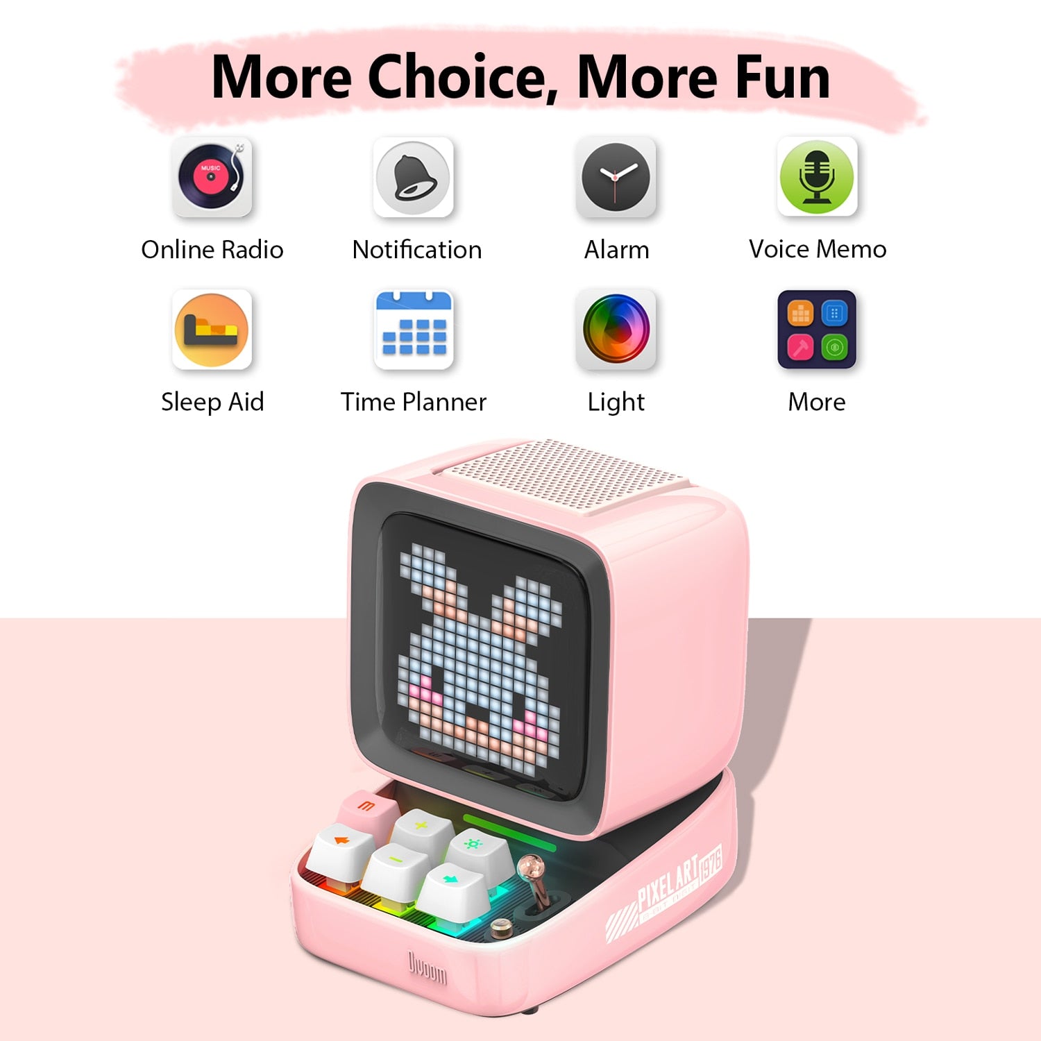 Divoom Ditoo-Pro Retro Pixel Art Bluetooth Portable Speaker Alarm Clock DIY LED image 9