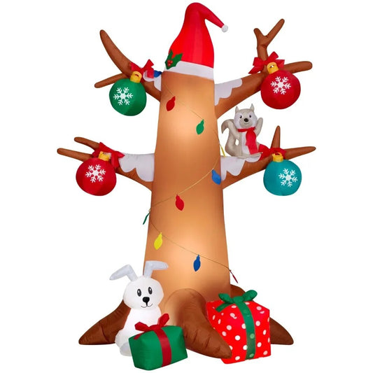 Airblown Inflatables Christmas 6 Foot Winter Tree With Woodland Creatures Scene image 0