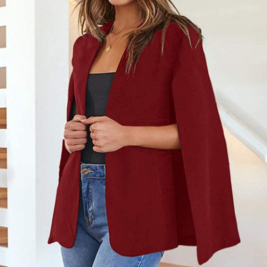 Womens Stylish Long Sleeve Shawl Jacket Open Front Collarless Semi Formal Ladie image 0