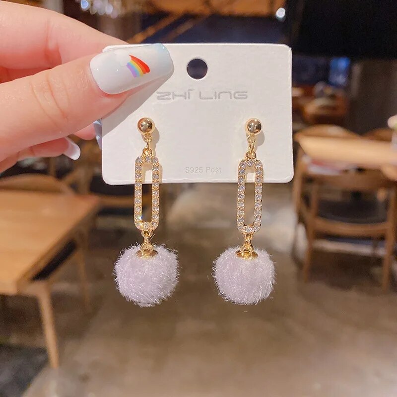 Zircon Wheat Tassel Pendant Gold Color U-shaped Earrings for Women 2023 New Fas image 16