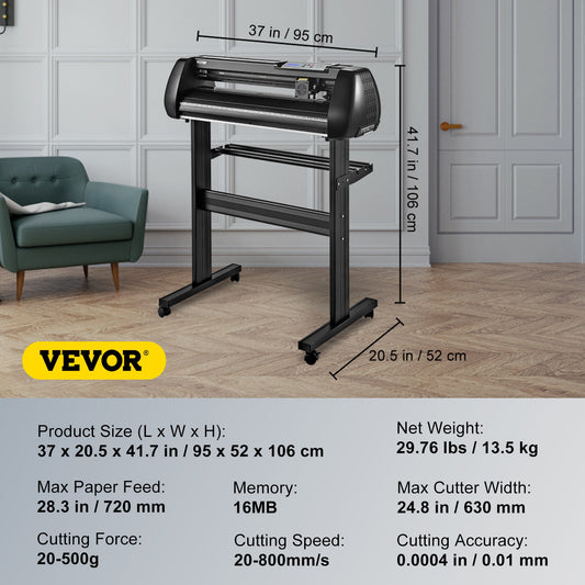 VEVOR 28/34 Inch Vinyl Cutter Plotter Labels Printer Sign Cutting Machine LCD D image 0