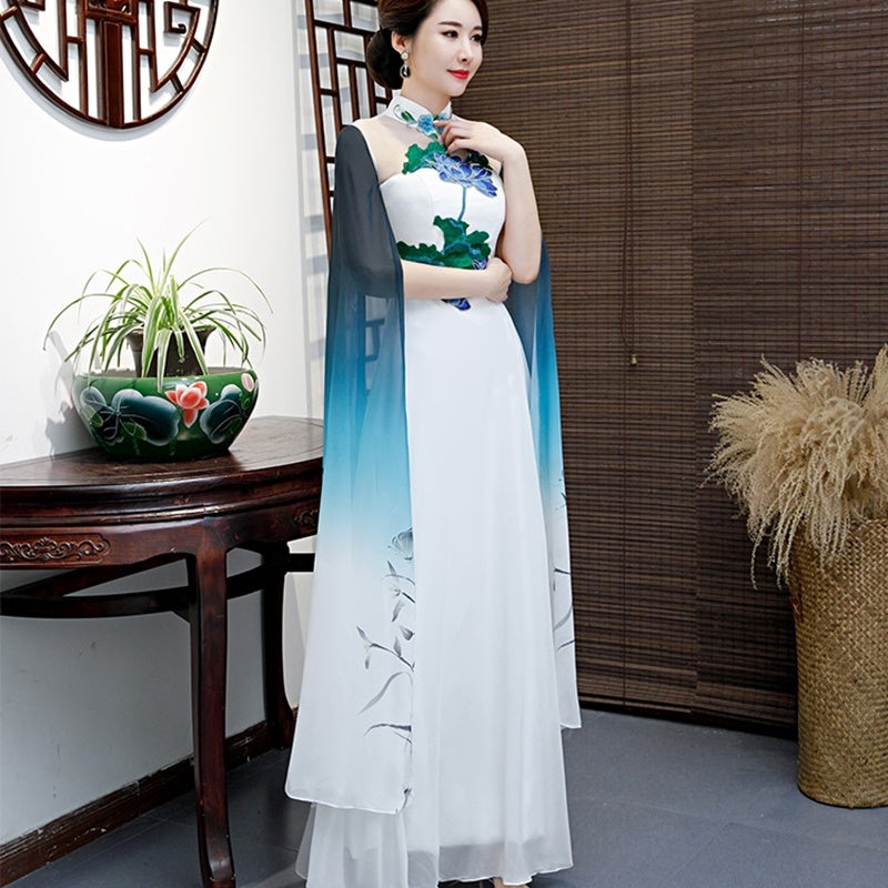 Vietnam Traditional Dress Aodai Costume Cheongsam Vestido Qipao Ao Dai Dress Pl image 5