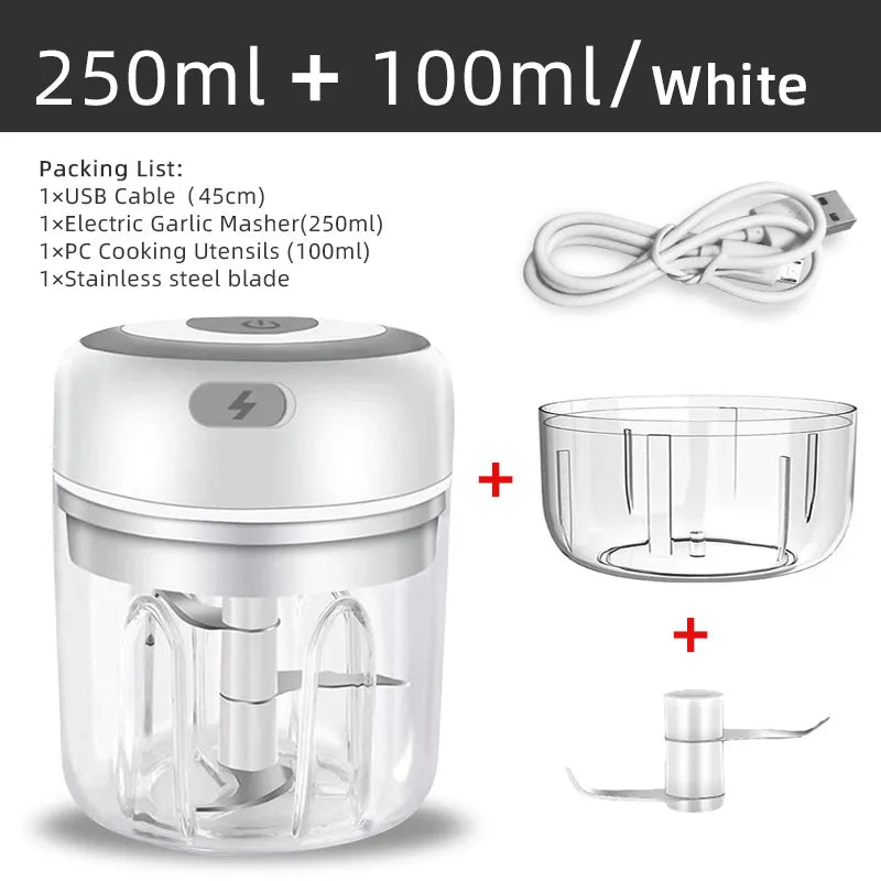 Electric Kitchen Food Chopper, Mini Garlic Masher, Crusher, USB Portable Meat G image 3