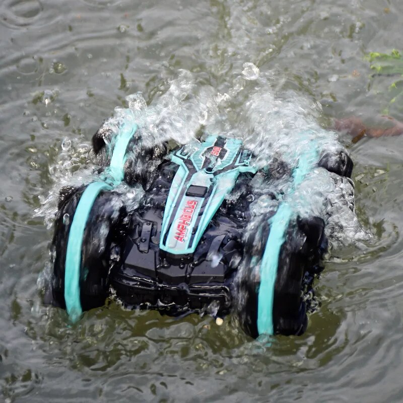 Newest High-tech Remote Control Car 2.4G Amphibious Stunt RC Car Double-sided T image 9