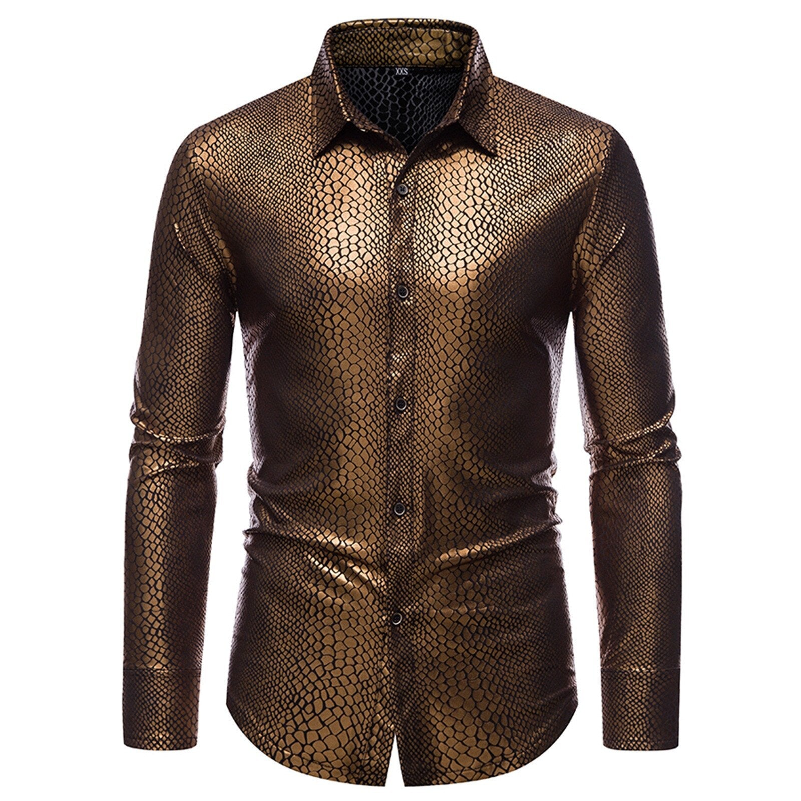 Rainbow Sequins Shirts For Mens 70s Disco Party Costume Gold Silver Multicolour image 2