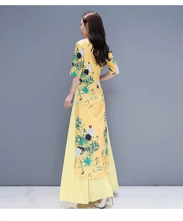 2020 Aodai Vietnam Clothing Cheongsam Qipao Chinese Dress Vietnamese Traditiona image 5