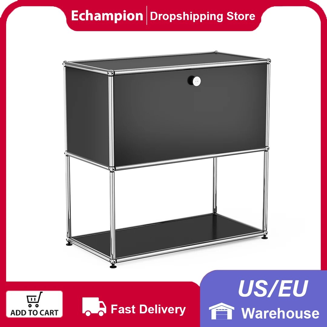 Bed Side Table Module Storage Cabinet Haller Storage Shelf Sideboard Living Roo image 1